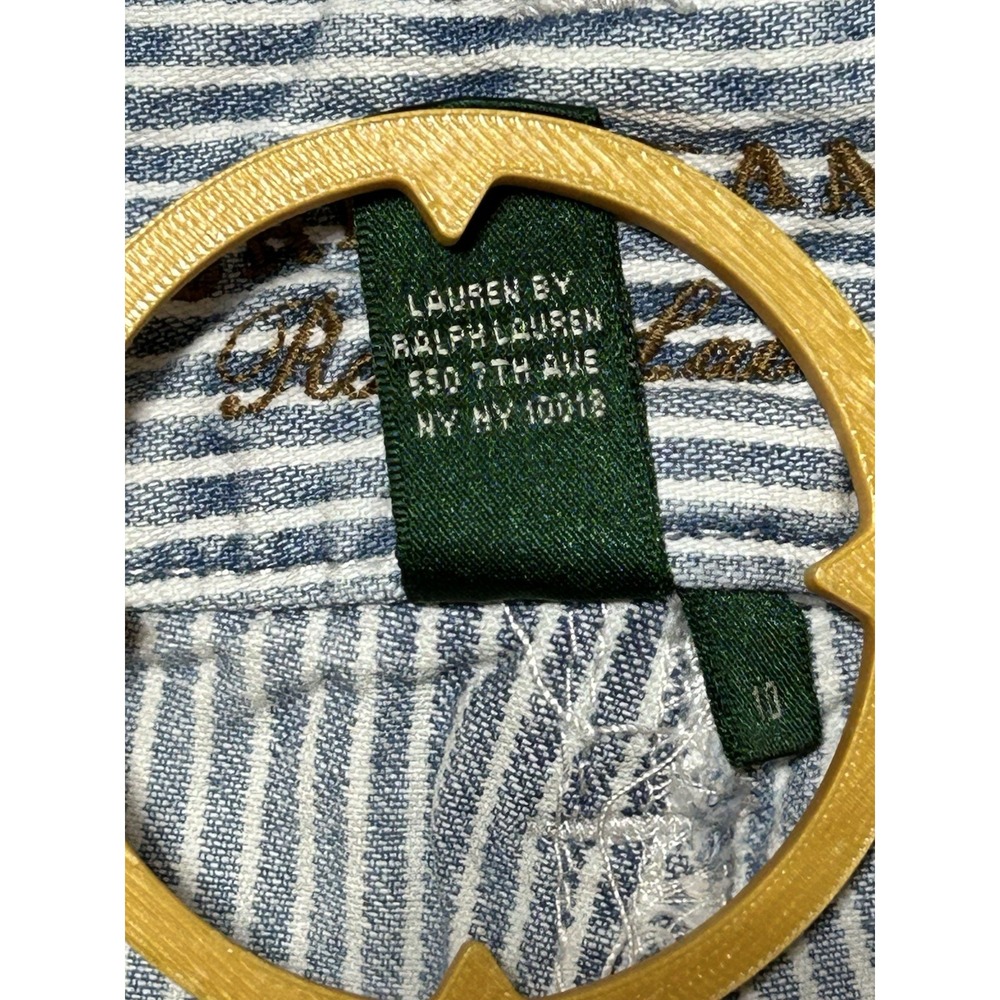Lauren Jeans Co Seersucker Shorts Womens Size 10 Polo Ralph Lauren Chore Shorts - Picture 10 of 15